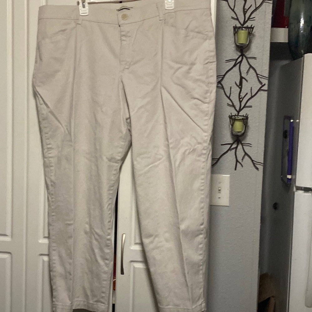 Cream colored jeans.
